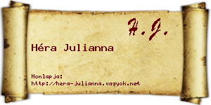 Héra Julianna névjegykártya